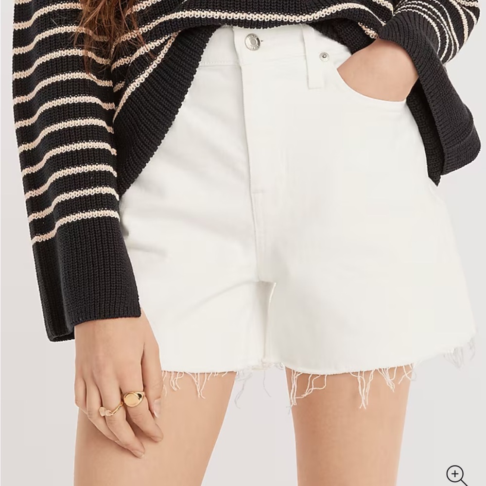 Jcrew White Denim high rise shorts